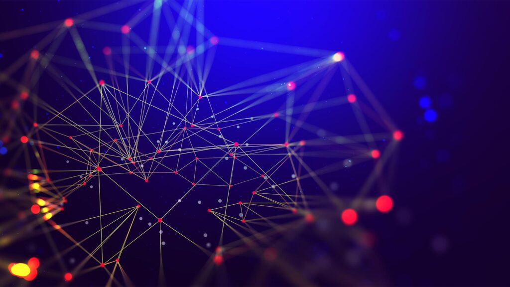 3D illustration of a global network