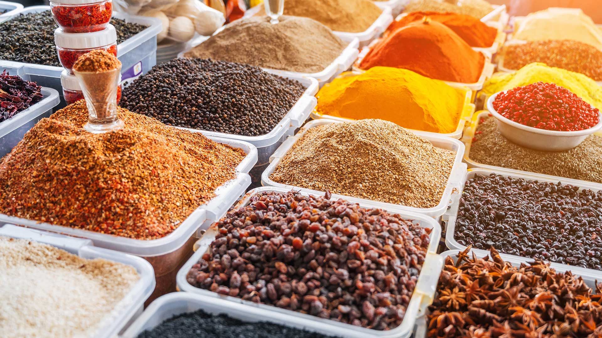 Assortment of various oriental spices